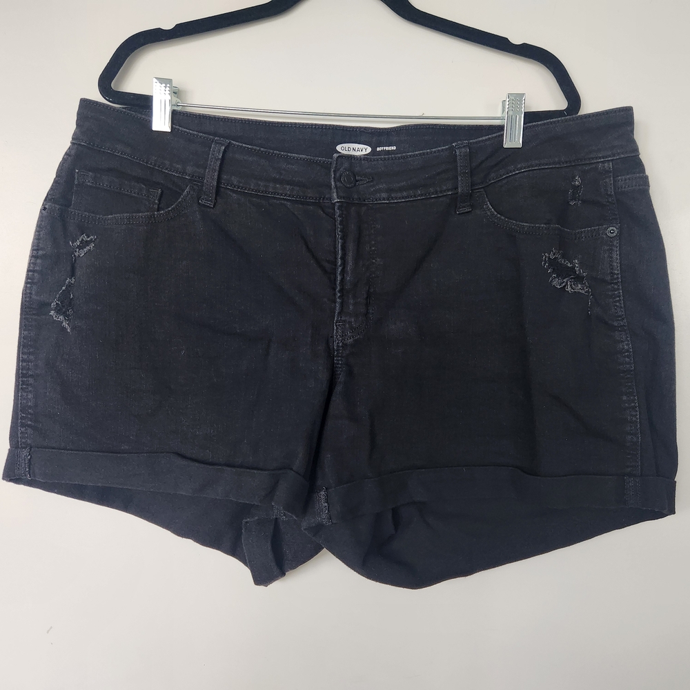 Old Navy Black Women's Distressed Denim Shorts